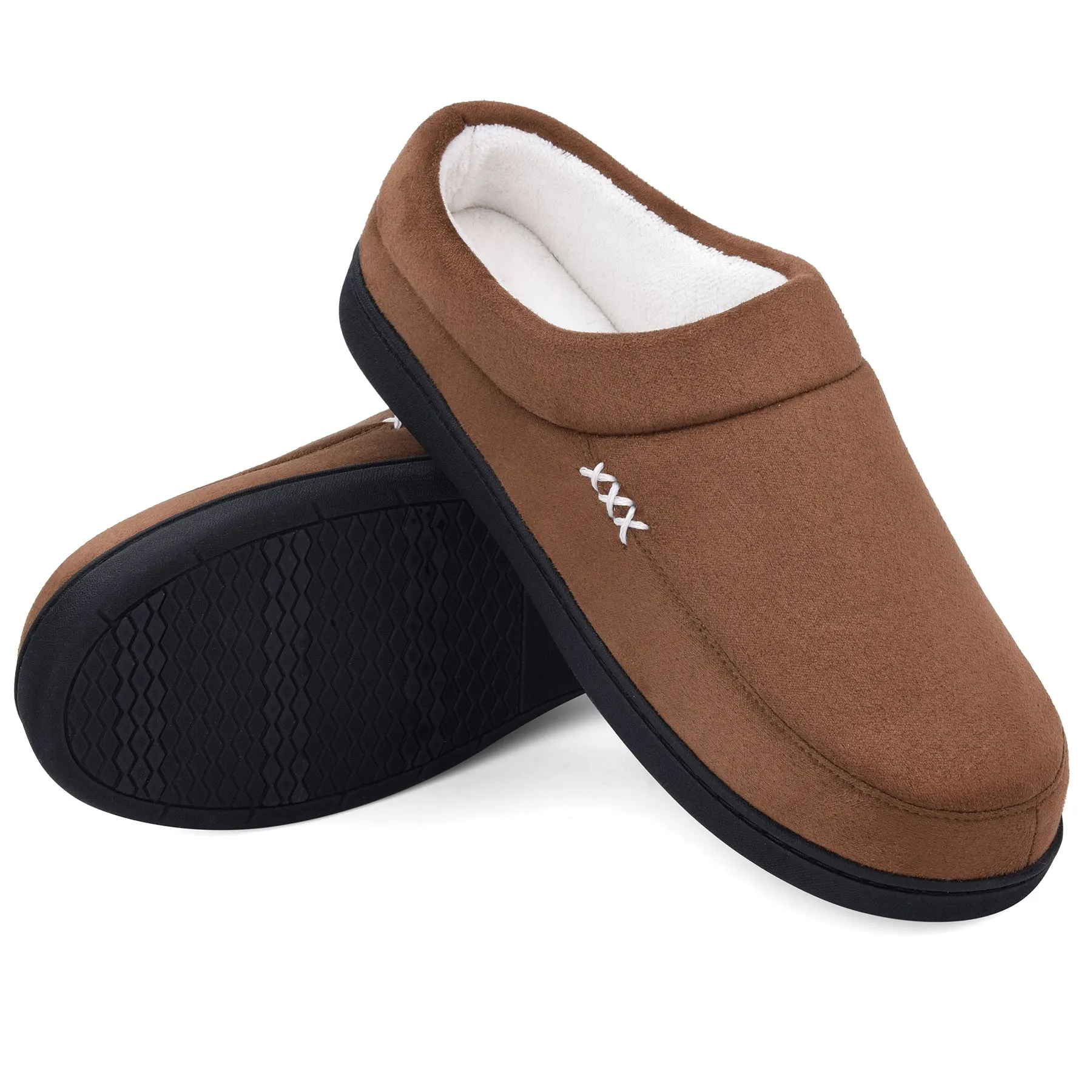 VONMAY Men's Slippers Fuzzy House Shoes Memory Foam Slip On Clog Plush Wool Fleece Garden Shoes