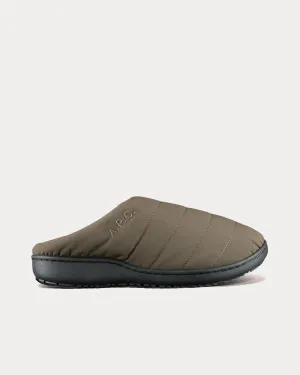 Winter Quilted Khaki Sandals