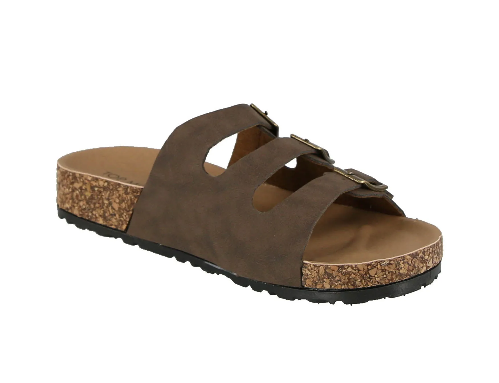 WOMAN'S SHOES MOCHA PU LEATHER SANDALS MARS-8