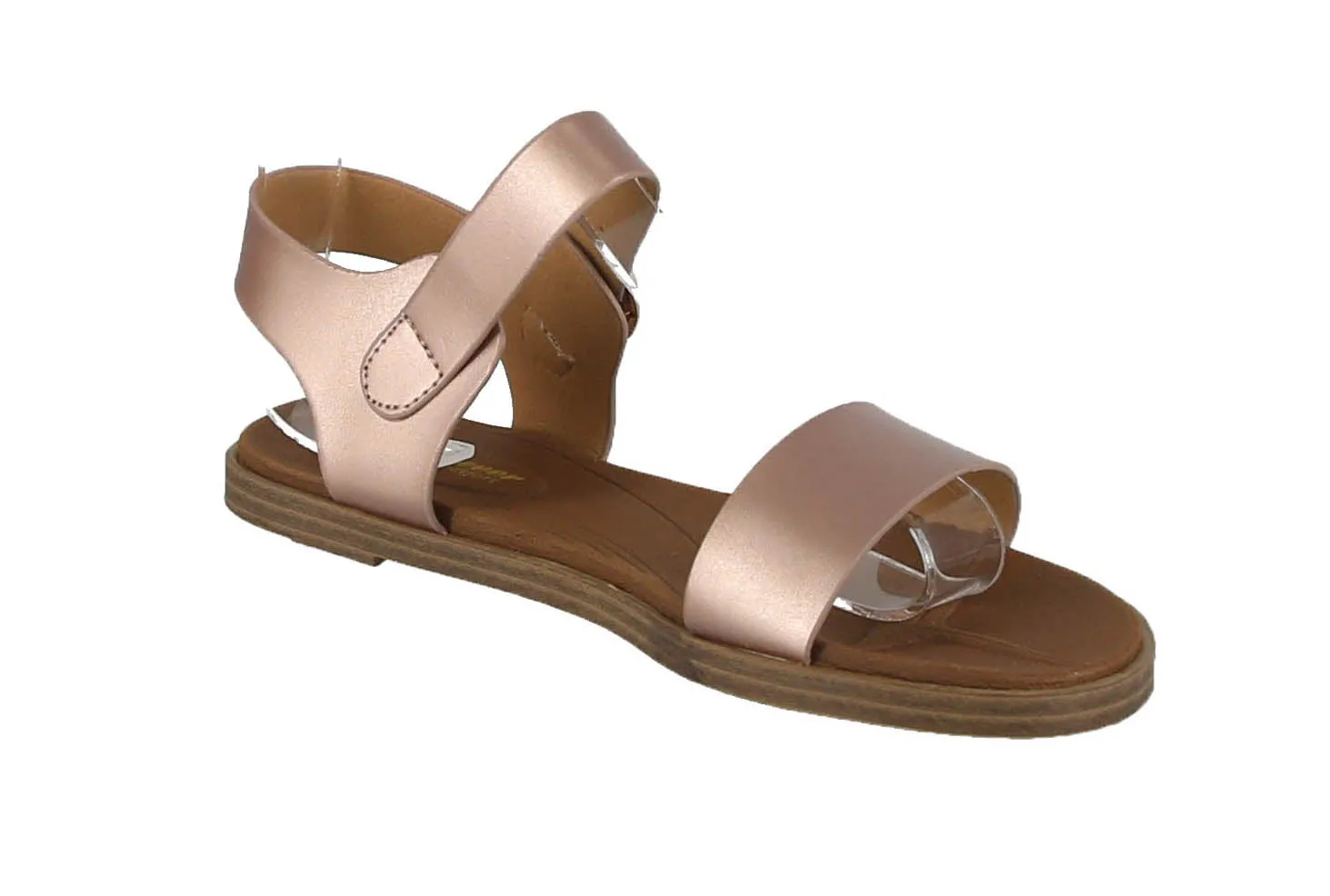 WOMAN'S SHOES ROSE GOLD PU LEATHER SANDALS MILD-68
