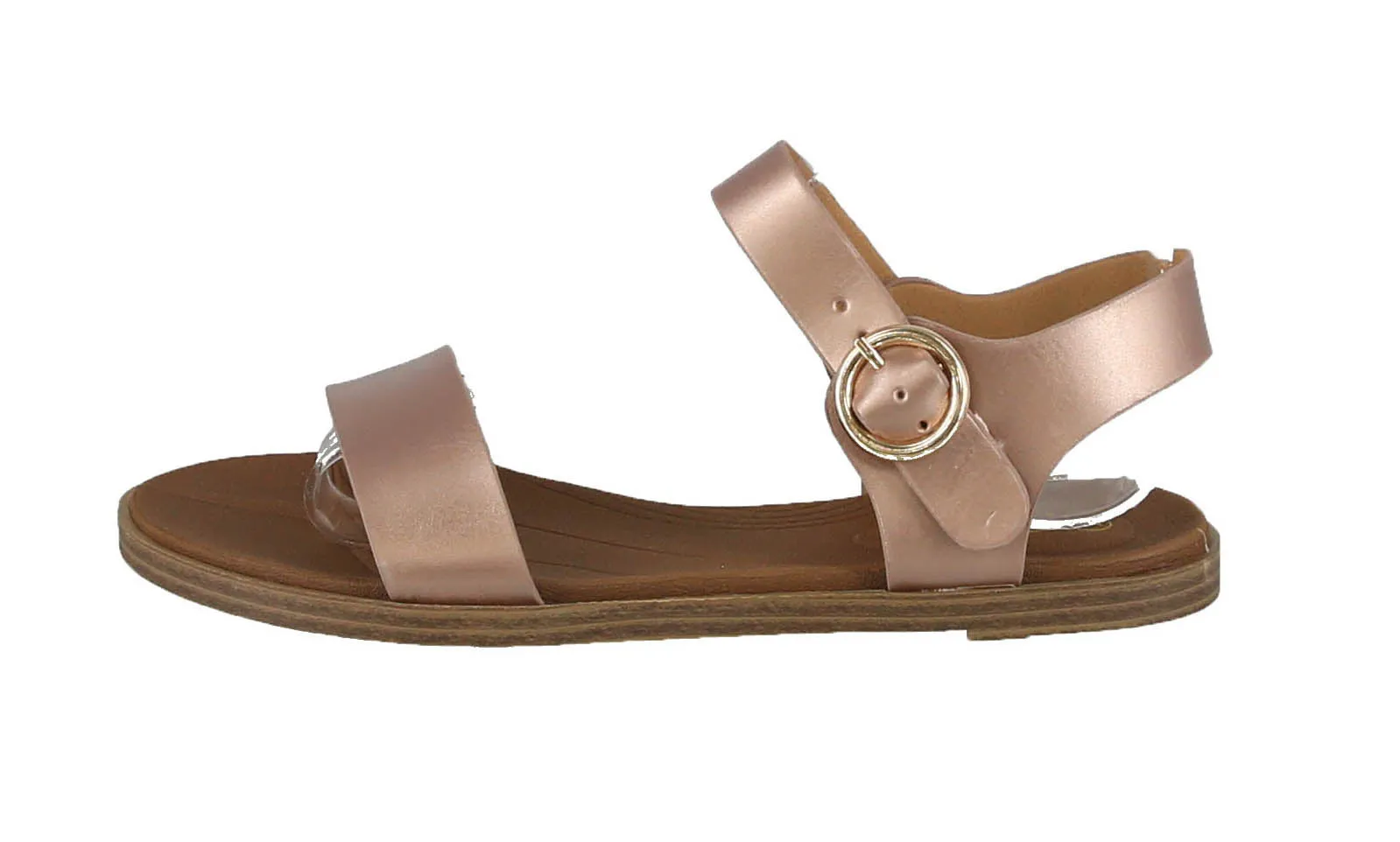 WOMAN'S SHOES ROSE GOLD PU LEATHER SANDALS MILD-68