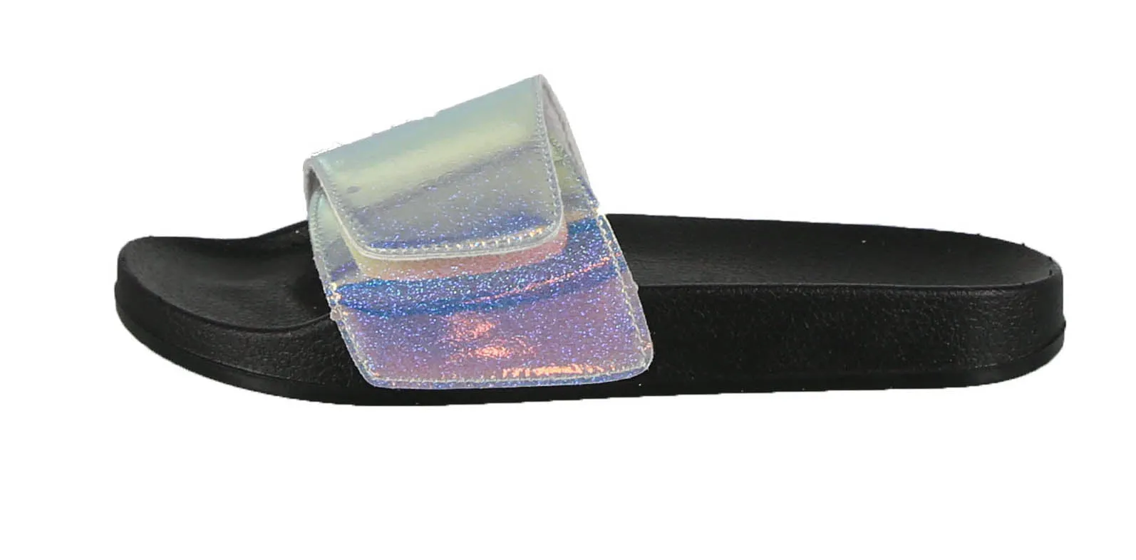 WOMAN'S SHOES SILVER PU SANDALS ANNA NEW HOLO