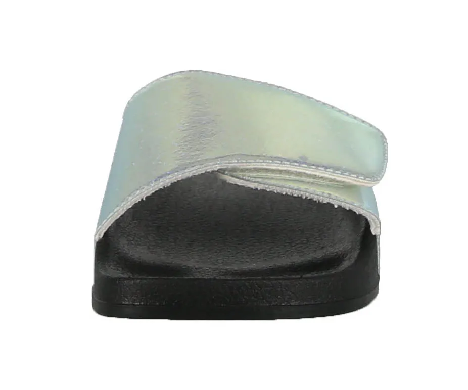 WOMAN'S SHOES SILVER PU SANDALS ANNA NEW HOLO