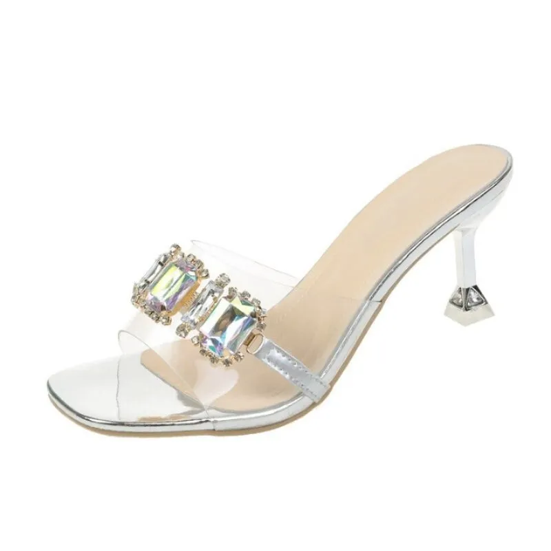 Women Hoof Heels Fabric Low