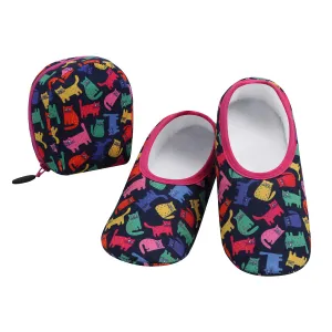 Womens Cats Skinnies With Travel Pouch Slippers
