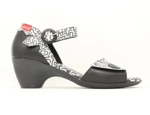 Womens Cushioned D'Angelo Scratch Black Heeled Shoes