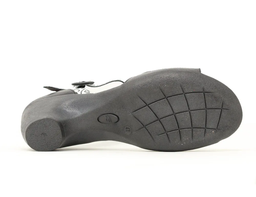 Womens Cushioned D'Angelo Scratch Black Heeled Shoes