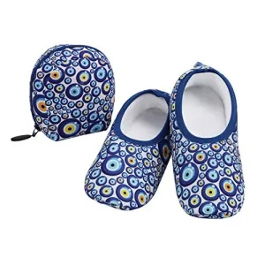 Womens Dots Skinnies With Travel Pouch Slippers