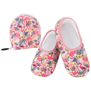 Womens Flamingo Skinnies With Travel Pouch Slippers