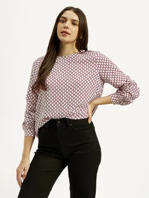 Women's Geometric Round Neck Top