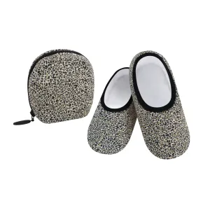 Womens Leopard Skinnies With Travel Pouch Slippers