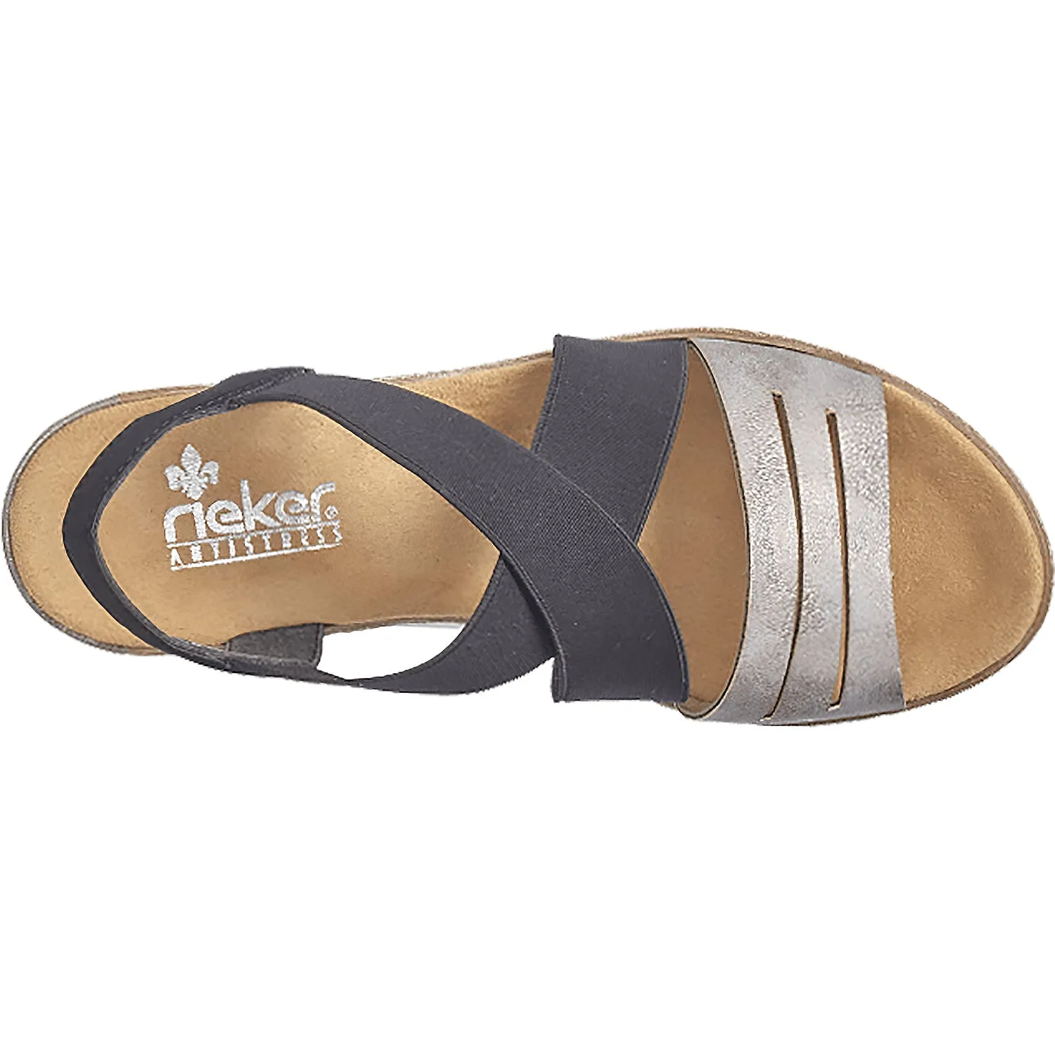 Women's Rieker 62499-40 Fanni 99 Silver/Black Synthetic