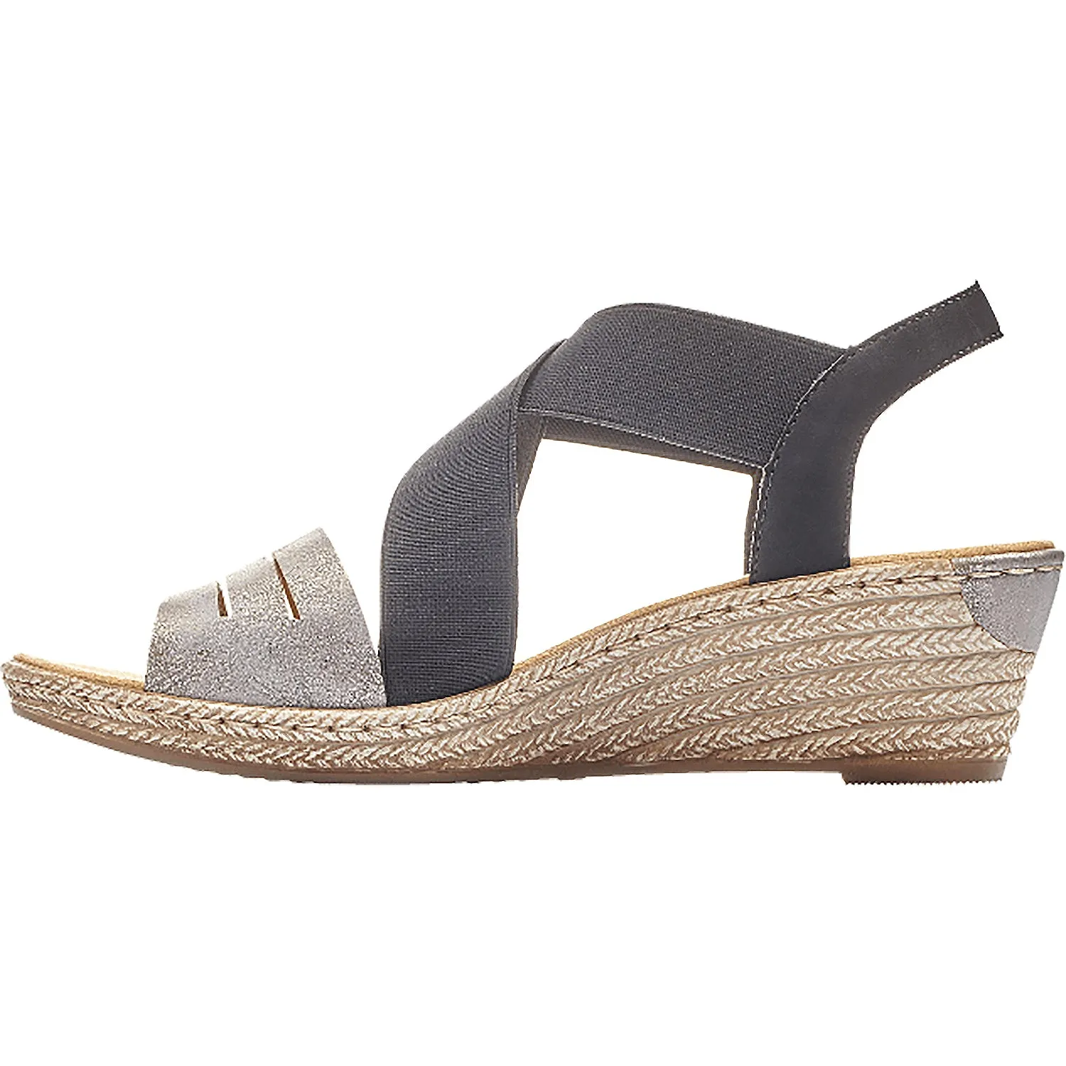 Women's Rieker 62499-40 Fanni 99 Silver/Black Synthetic