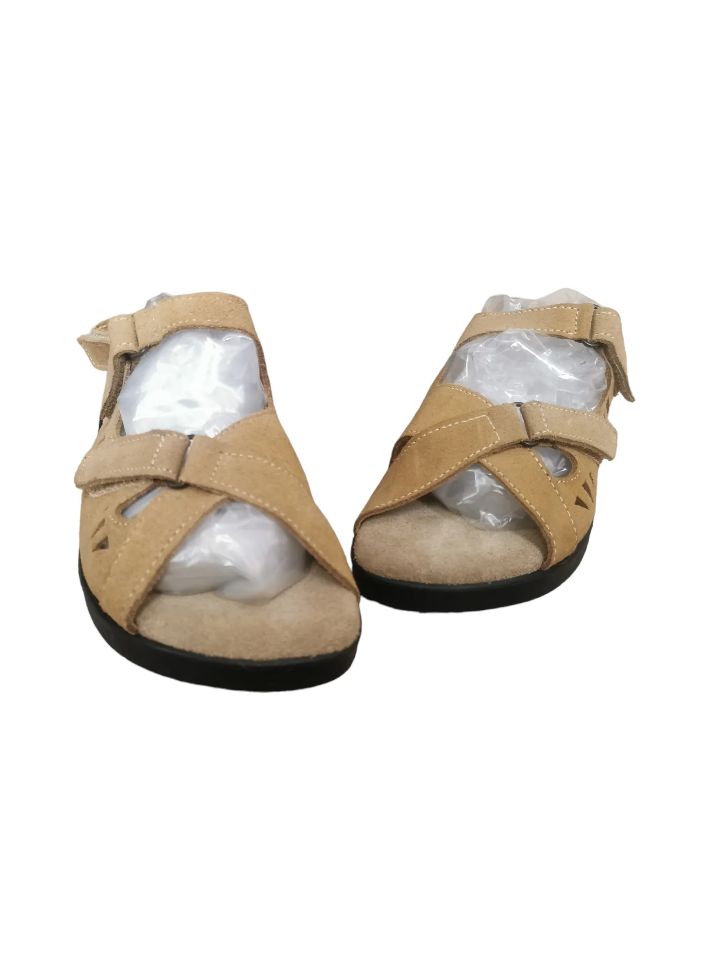 WOMENS SIZE 7 B - TRADITIONS, Brown Leather Suede Sandals NWOT B26