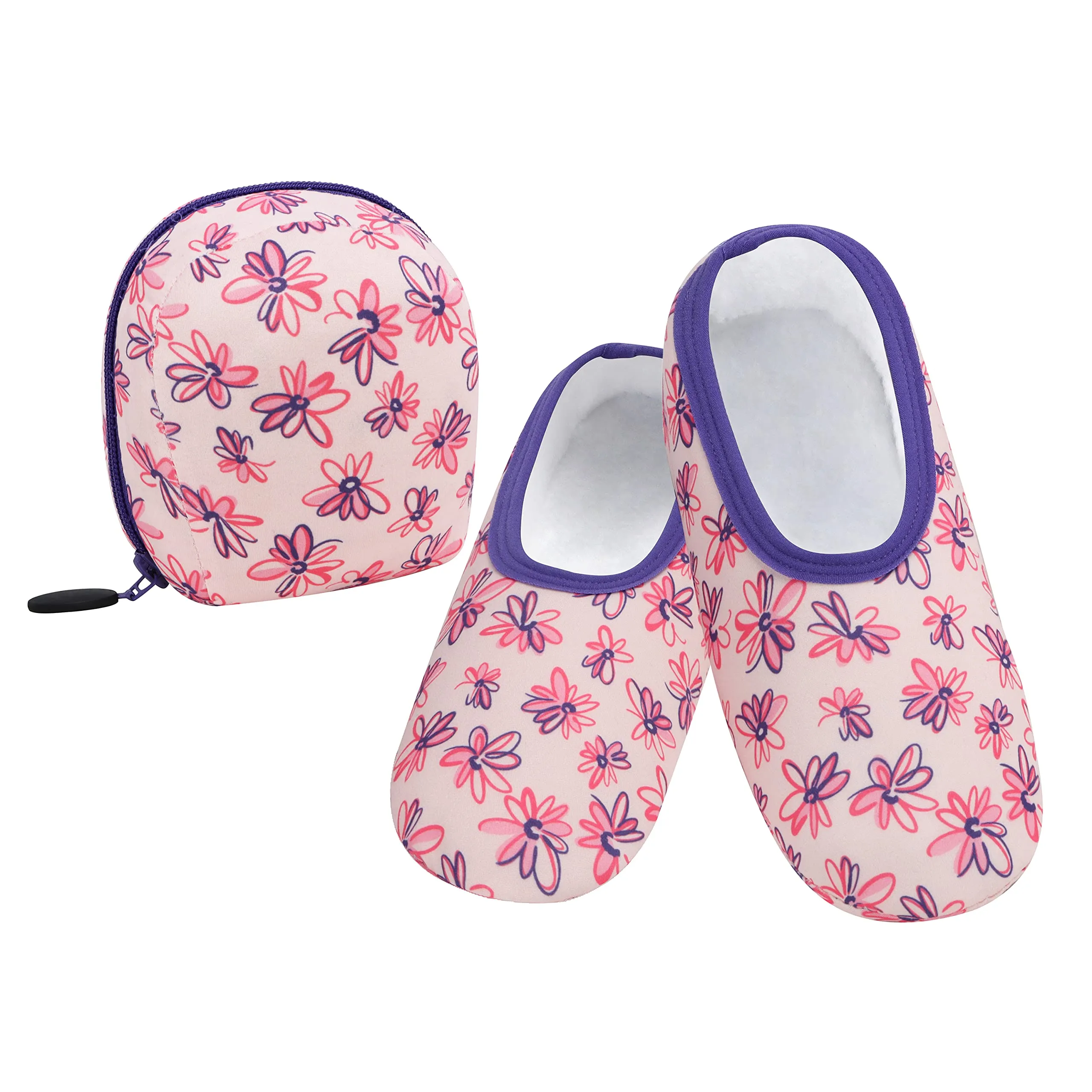 Womens Sketch Floral Skinnies With Travel Pouch Slippers