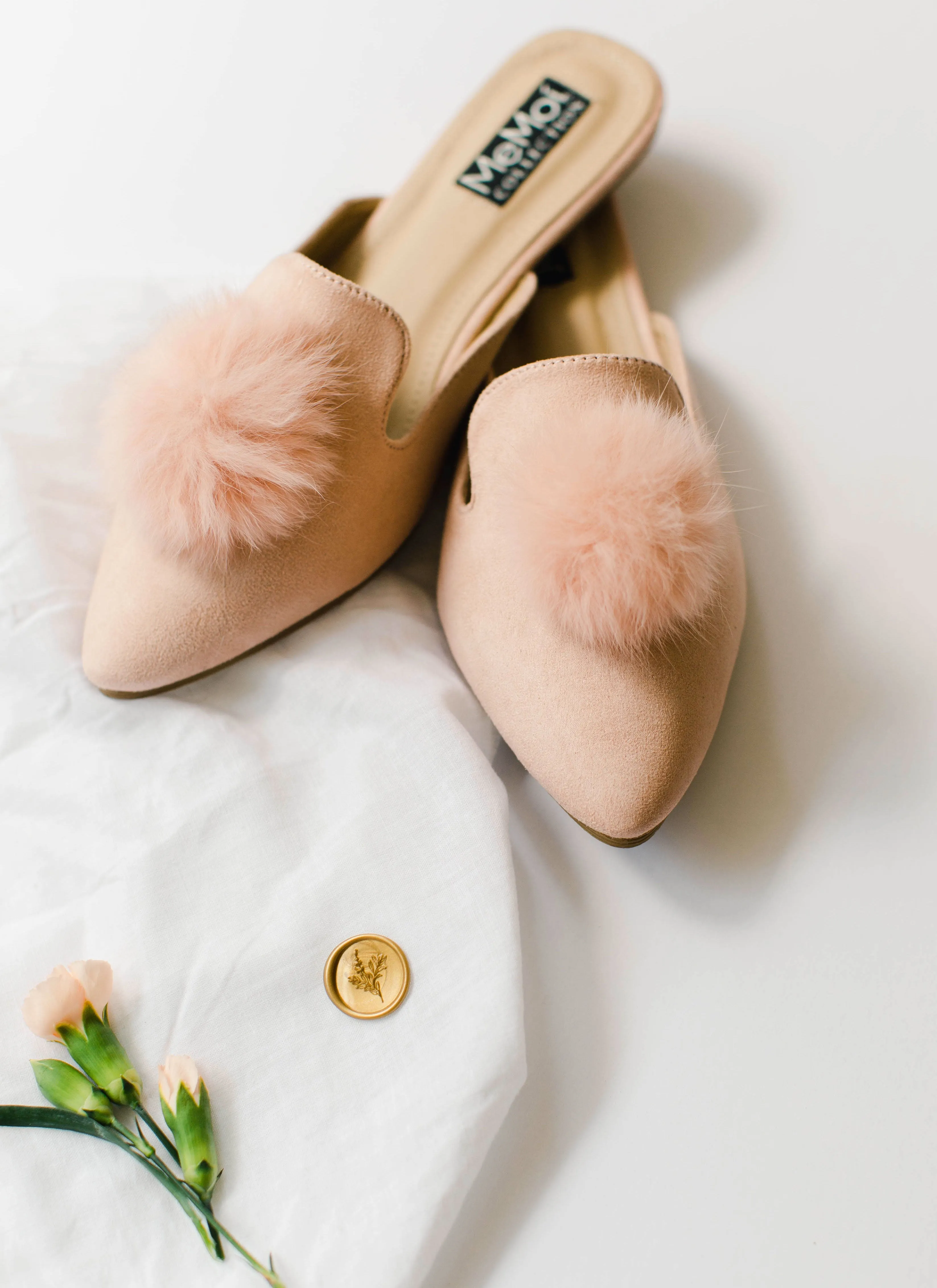 Women's The Vida Mule Hard Sole Furry Pom-Pom Slippers