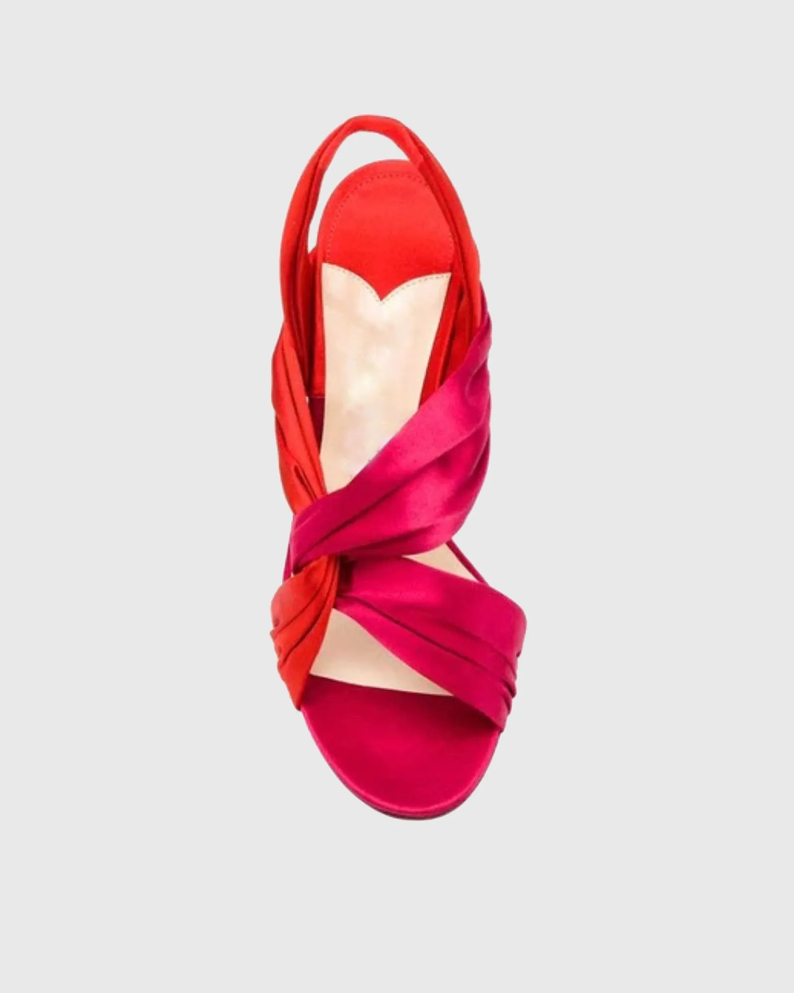 Yank Satin Lace Up Sandals In Red